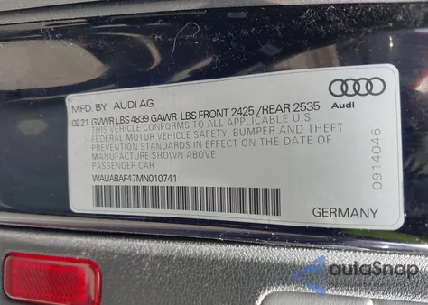 2021 Audi A4 Premium 40 Tfsi Quattro S Tronic z USA, uszkodzony, nr VIN WAUABAF47MN010741